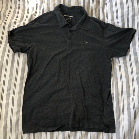 RVCA Dark Grey Polo - Picture 1 of 2